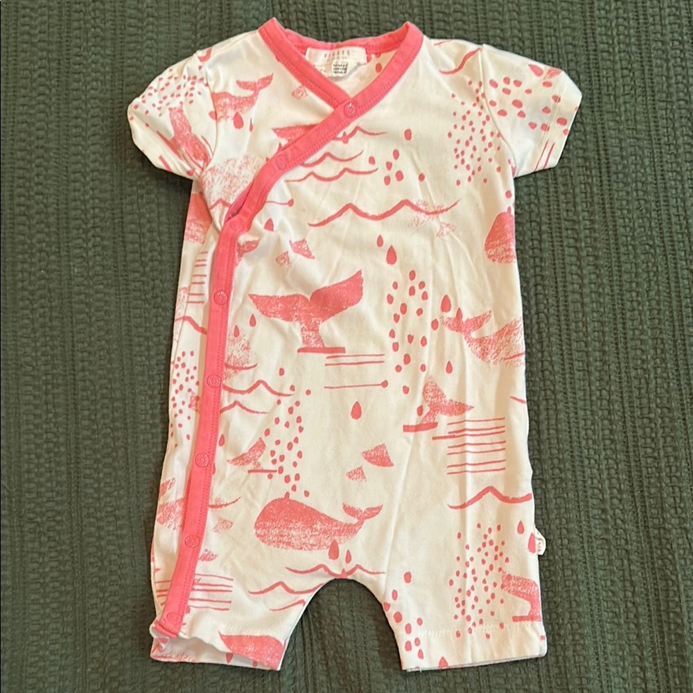 FIRSTS by petit lem Pink Whale Romper, 9m